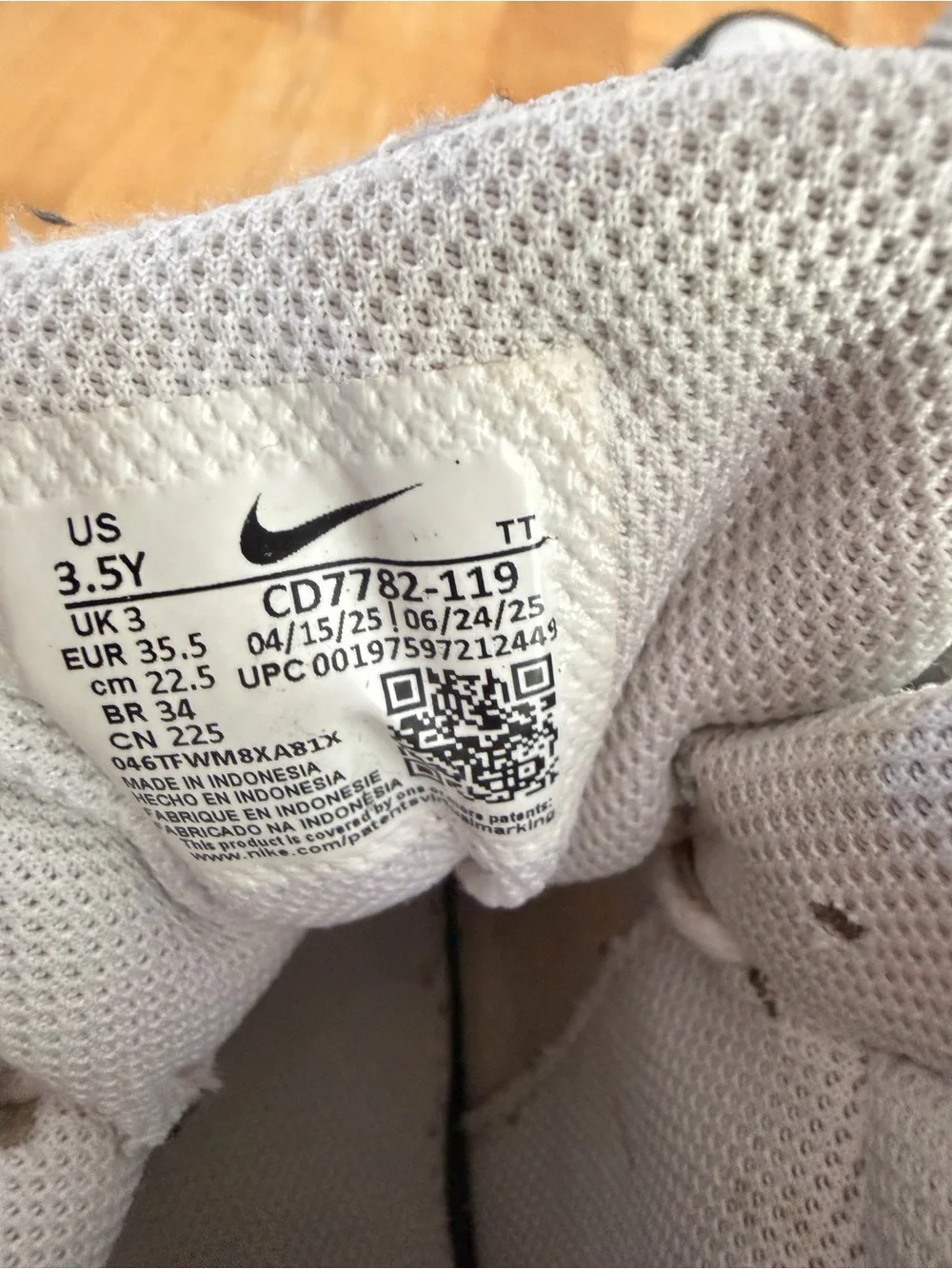 Nike Kids White and Dark Green High-Top Sneakers with Swoosh